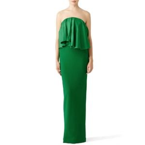 Solace London Green Liv Ruffle Gown Size 10
